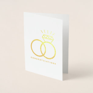 Carte Dorée Félicitations pour les alliances en diamant du cou
