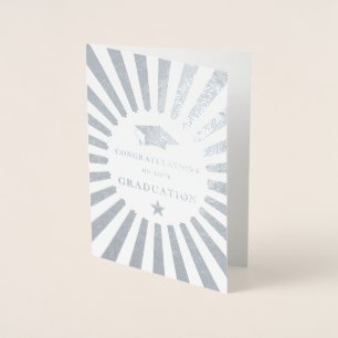 Carte Dorée Félicitations pour votre Sunburst de diplôme