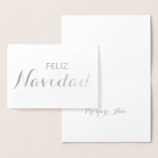Carte Dorée Feliz Navidad Año espagnol élégant Script Noël