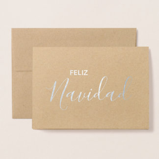Carte Dorée Feliz Navidad Elegant Espagnol Joyeux Noël