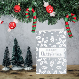 Carte Dorée Festive Fleurs de Noël