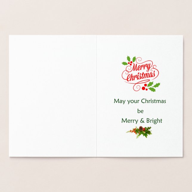 Carte Dorée Fête de Noël (Intérieur)
