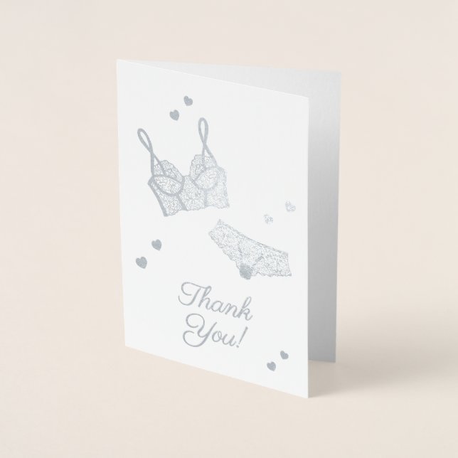 Carte Dorée Fête des mariées de lingerie Merci (Devant)