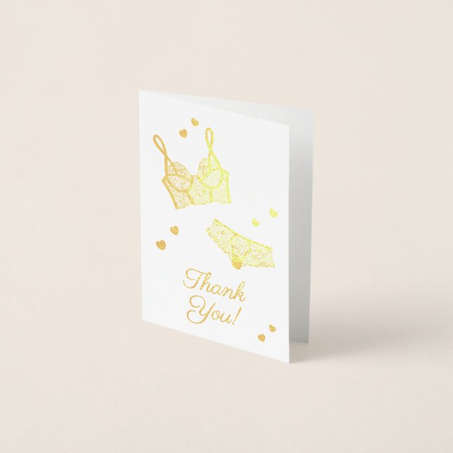 Carte Dorée Fête des mariées de lingerie Merci (Devant)