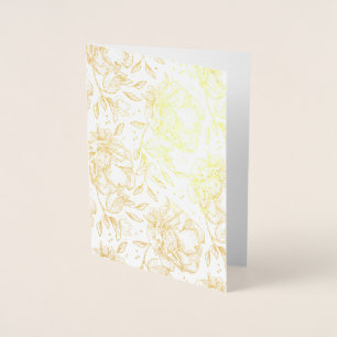 Carte Dorée Fête des mères Real Gold Foil Floral Rose Mom
