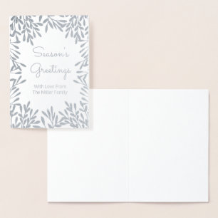 Carte Dorée Fête Feuille d'argent Noël personnalisé
