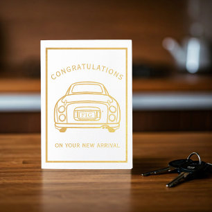 Carte Dorée Figarations Félicitations Figaro Car Foil Card