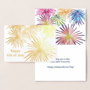 Carte Dorée Fireworks Design 4 juillet