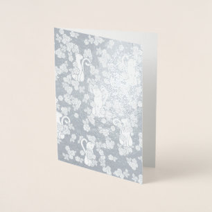 Carte Dorée Fleurs de chats blancs