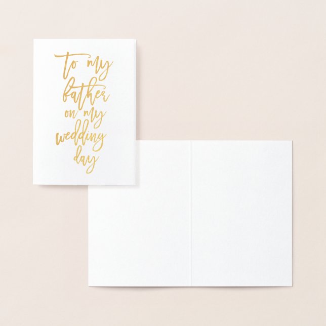 Carte Dorée Foil père de la mariée Groom Mariage Merci (Affichage)