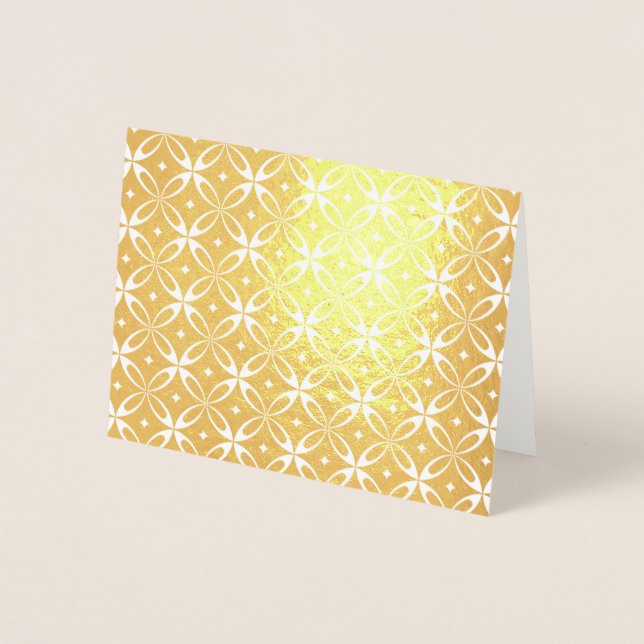 Carte Dorée formes vertes rétro (Devant)