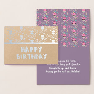 Carte Dorée Fouet géométrique confetti Cupcake Anniversaire