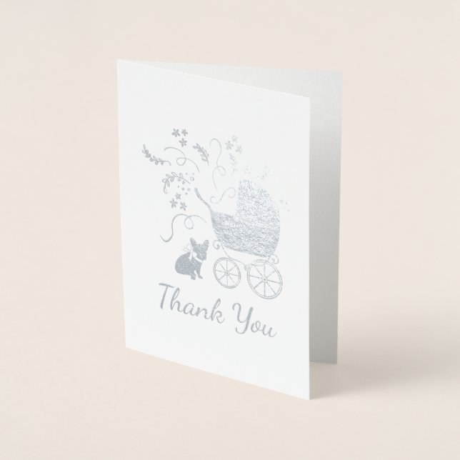 Carte Dorée Français Baby shower Bulldog Français Frenchie (Devant)