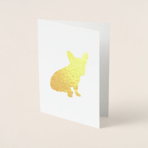 Carte Dorée Français Baby shower Bulldog Français Frenchie Blu