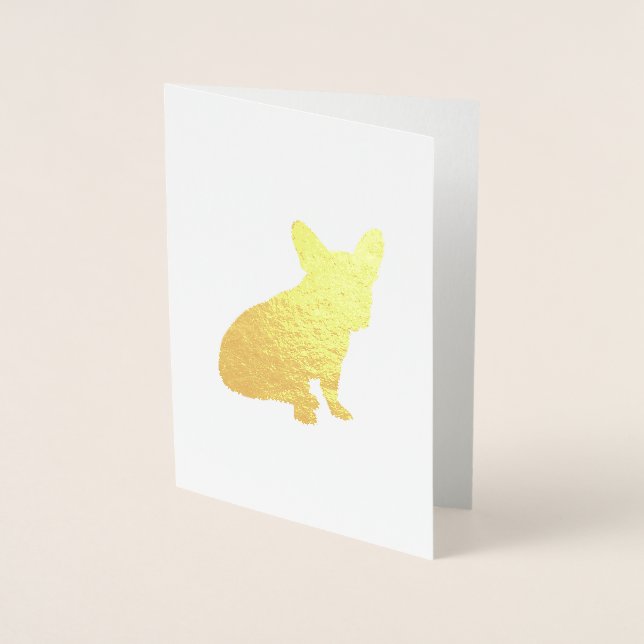 Carte Dorée Français Baby shower Bulldog Français Frenchie Blu (Devant)