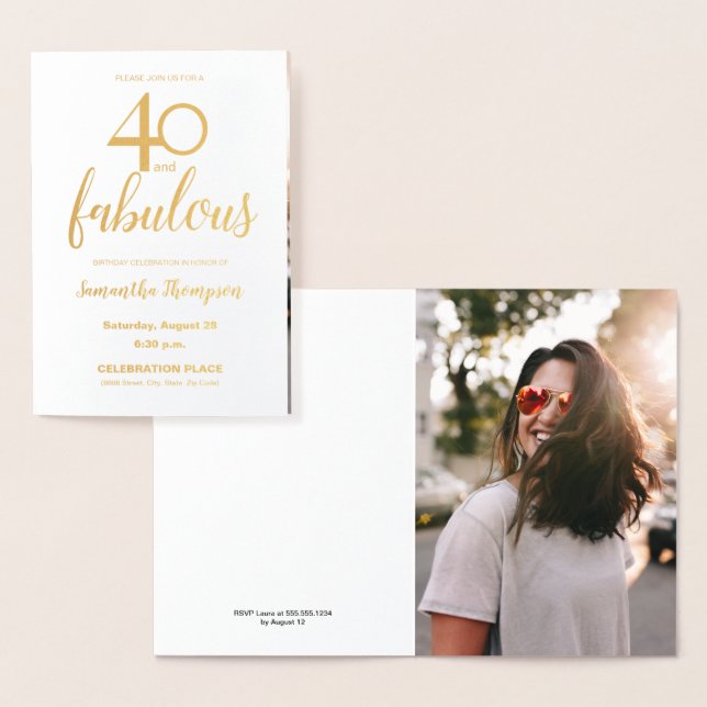 Carte Dorée Gold 40 et fabuleux 40e anniversaire Photo (Affichage)