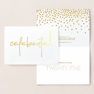 Carte Dorée Gold Célébrer n'importe quel âge fête d'anniversai