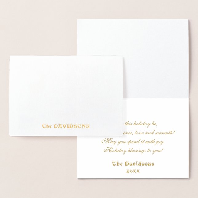 Carte Dorée Gold Elegance Vous Souhaite Un Joyeux Monogramme D (Affichage)