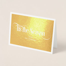 Carte Dorée Gold Foil Classic Tis The Season Holiday Card