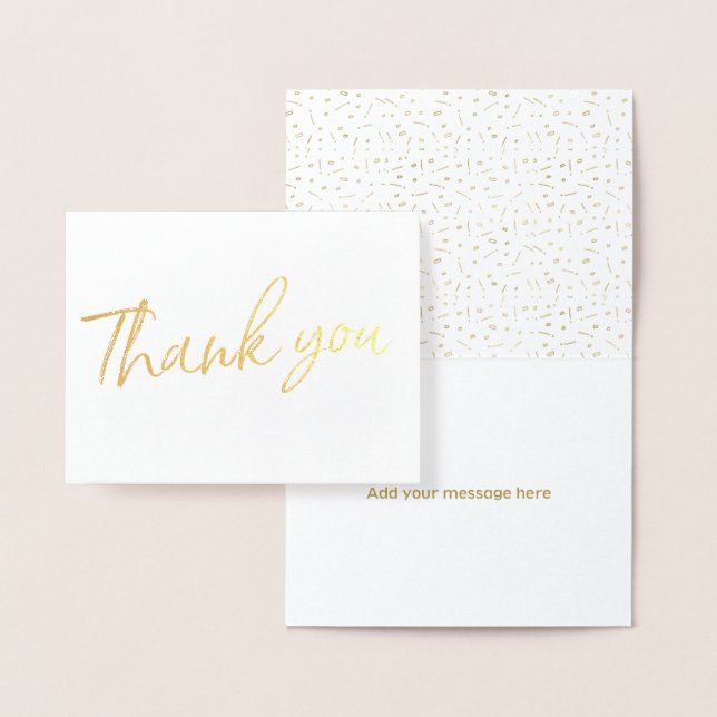 Carte Dorée Gold Foil élégant en Merci Mariage lettres (Affichage)