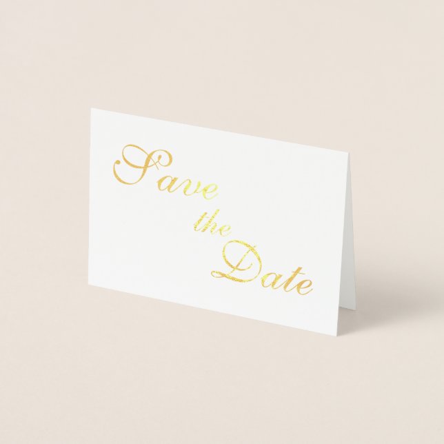Carte Dorée Gold Foil Enregistrer les dates (Devant)