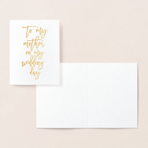 Carte Dorée Gold Foil Mère du Mariage Merci marié