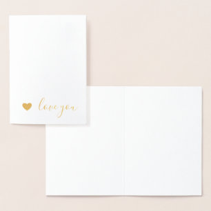Carte Dorée Gold Heart Love You