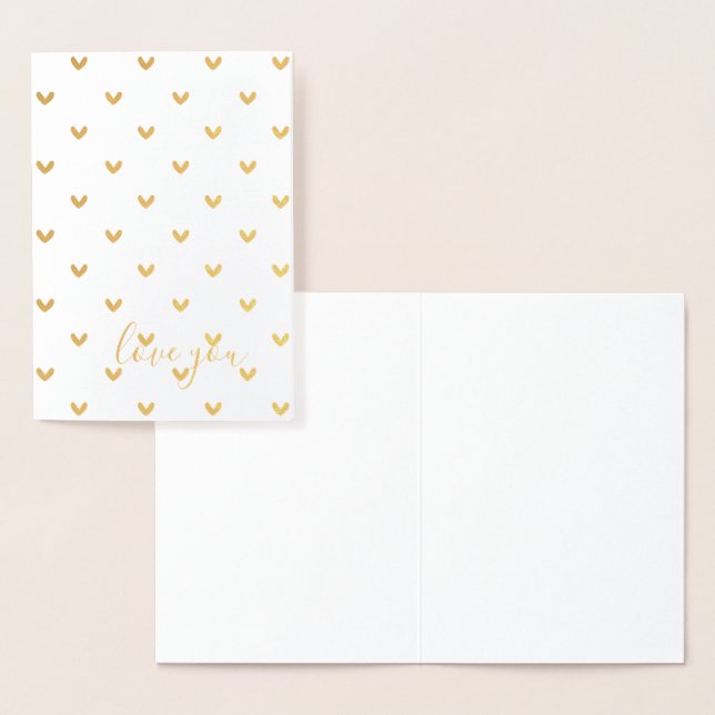 Carte Dorée Gold Hearts Vous Aimez (Affichage)