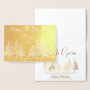 Carte Dorée Gold Mountains and Trees Company Salutation de vac