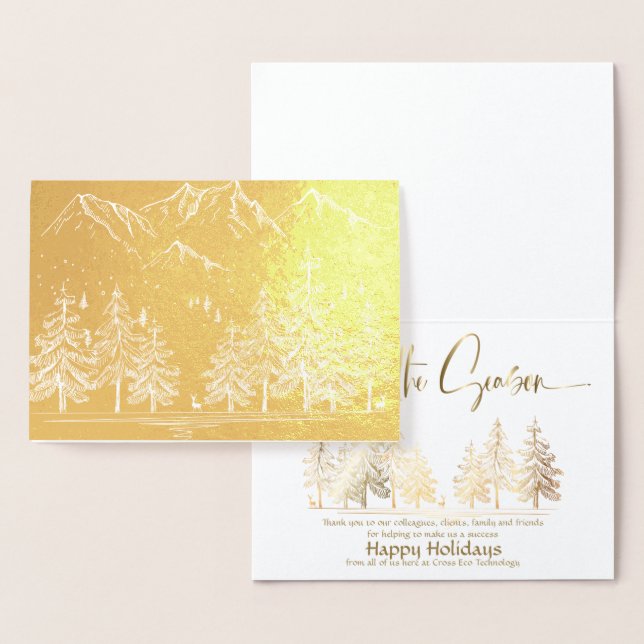 Carte Dorée Gold Mountains and Trees Company Salutation de vac (Affichage)