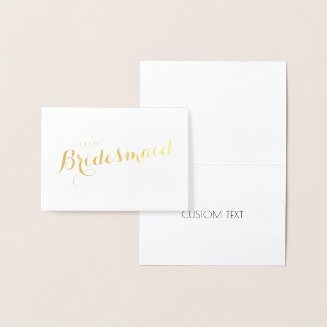 Carte Dorée GOLD / Silver  | Bridesmaid Thank You (Affichage)