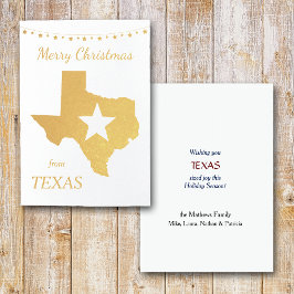 Carte Dorée Gold Texas Star Noël