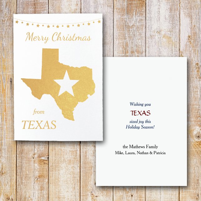 Carte Dorée Gold Texas Star Noël (Créateur téléchargé)