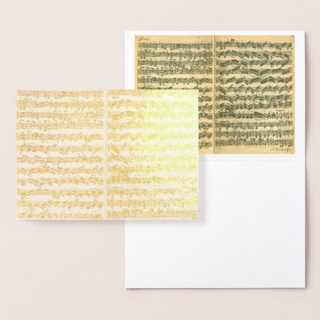 Carte Dorée Golden Bach Chaconne Music Manuscript Toute l'occa (Affichage)