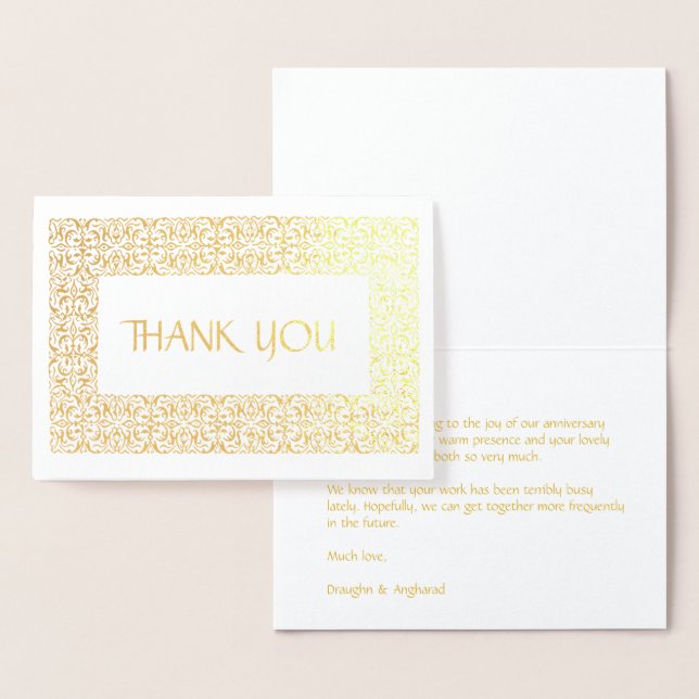Carte Dorée Golden Elegance All Occasion "Merci" (Affichage)