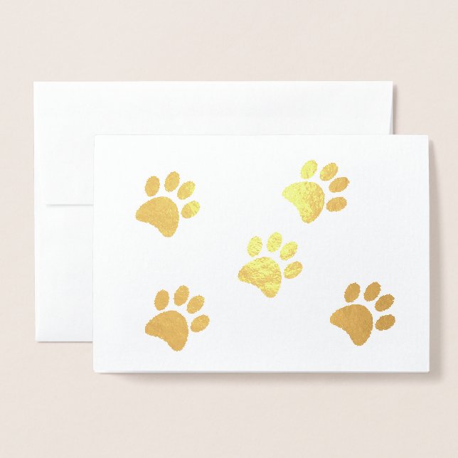 Carte Dorée Golden Paws (Devant avec enveloppe)