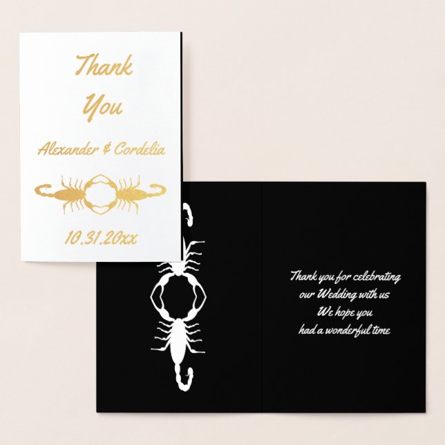 Carte Dorée Gothic White Wedding Scorpions Custom (Affichage)