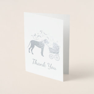 Carte Dorée Grand Chien Danse Baby shower Chien Chien Chien Ch