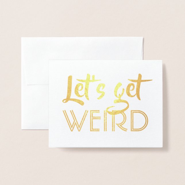Carte Dorée Groomsman amusant ou Best Man - Faisons bizarre (Devant avec enveloppe)