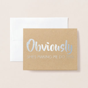 Carte Dorée Groomsman drôle ou le meilleur homme - évidemment