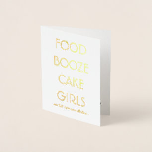 Carte Dorée Groomsman drôle ou les meilleures FILLES de GÂTEAU