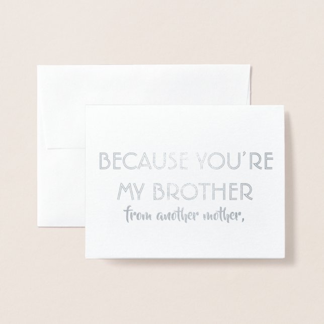 Carte Dorée Groomsman ou Best Man - Vous êtes Mon Frère (Devant avec enveloppe)
