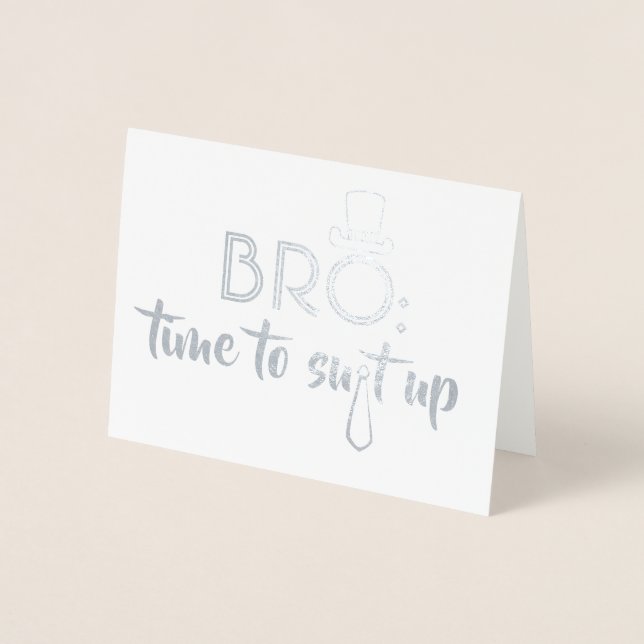 Carte Dorée Groomsman ou Meilleur Homme - Bro Time To Appropri (Devant)