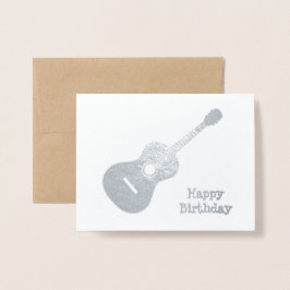 Carte Dorée Guitare élégante - Motif argent ou or pour musicie