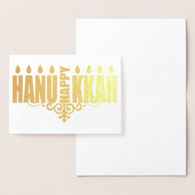 Carte Dorée Happy Hannukah (Affichage)