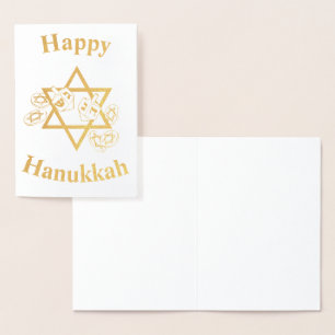 Carte Dorée Happy Hannukah