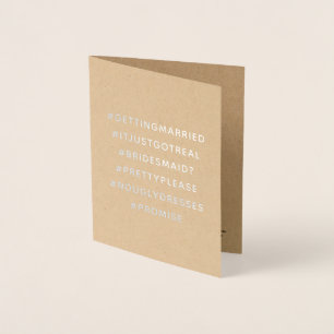 Carte Dorée Hashtag - Il A Juste Réel - Drôle Bridesmaid