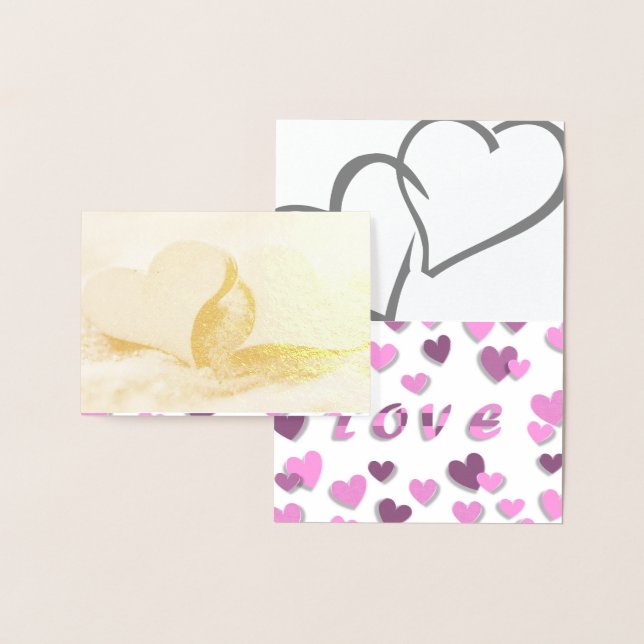Carte Dorée Hearts Love Date Personnaliser Destiny Destiny Des (Affichage)
