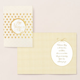 Carte Dorée Heureuse Sainte-Valentin Lovely Elegant Luxury Gol