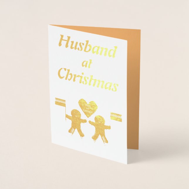 Carte Dorée Hommes gays Noël pain d'épices Couple mari (Devant)